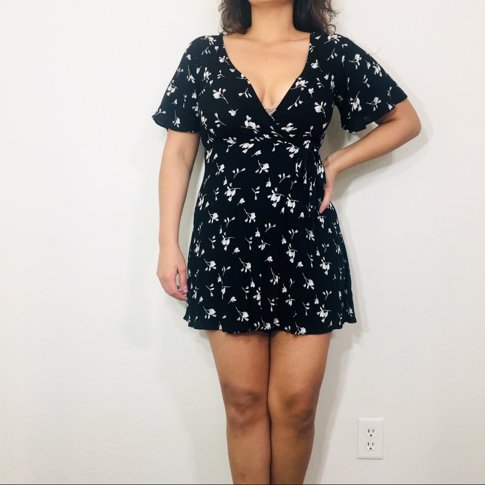 V Neck Mini Dress